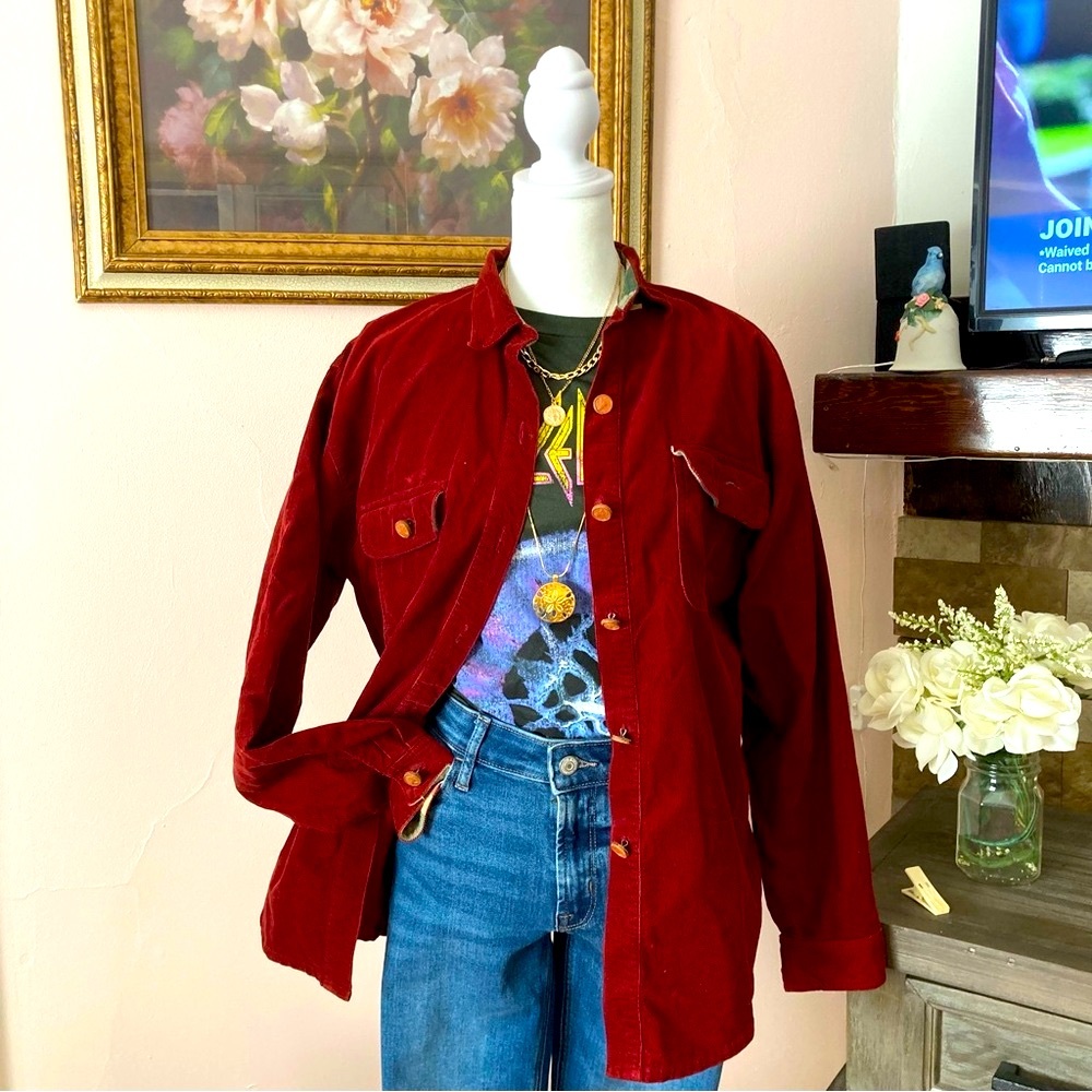 Vintage Rusty Red Corduroy Jacket/Long Sleeves
